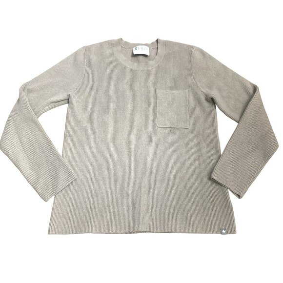 Figs Size Medium Tan Brown Ribbed Pocket Sweater Minimalist City Casual Style - Picture 7 of 12